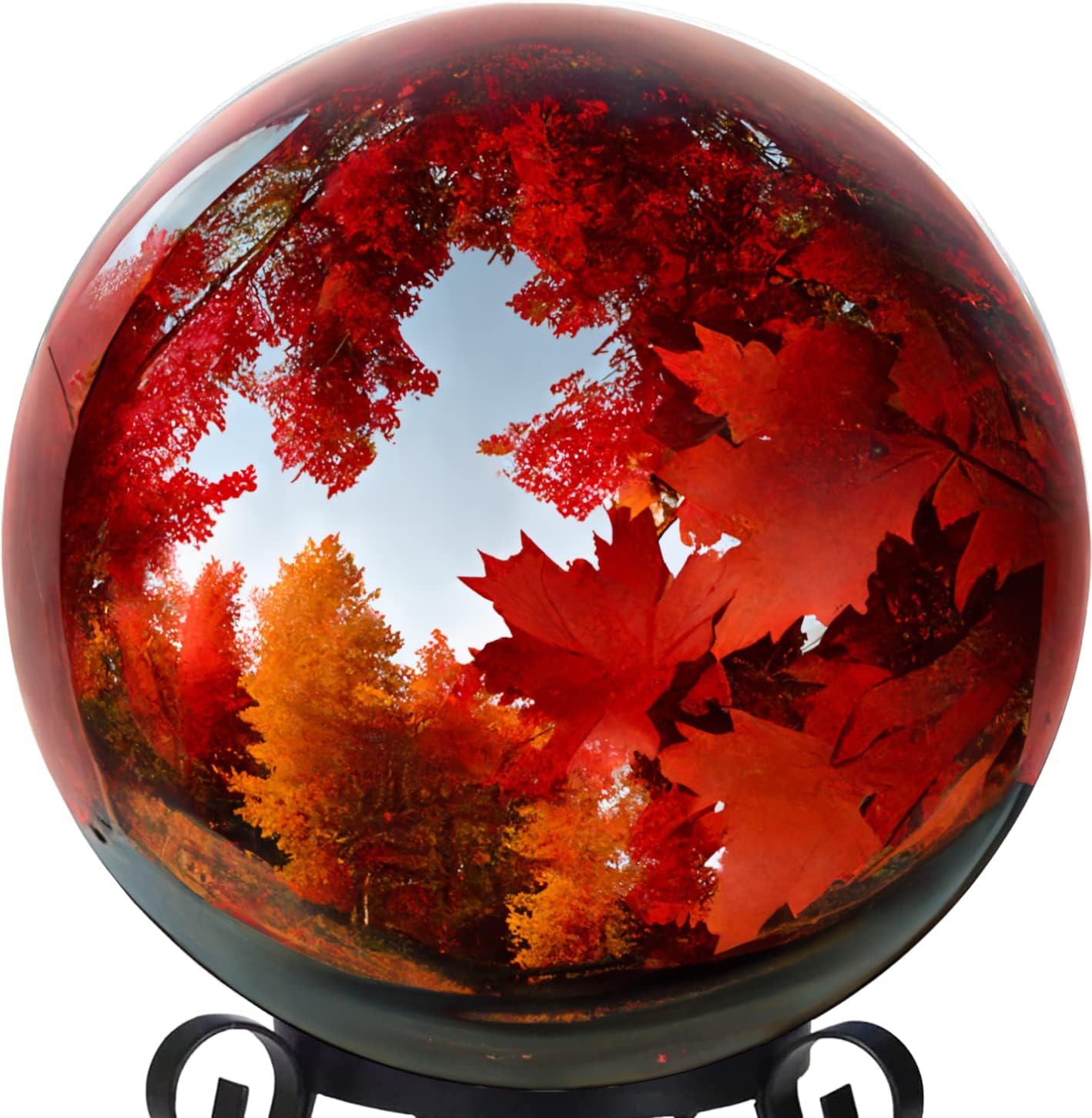 v2croft 12 Inch Red Stainless Steel Gazing Globe Review: Durable Lawn & Garden Ornament