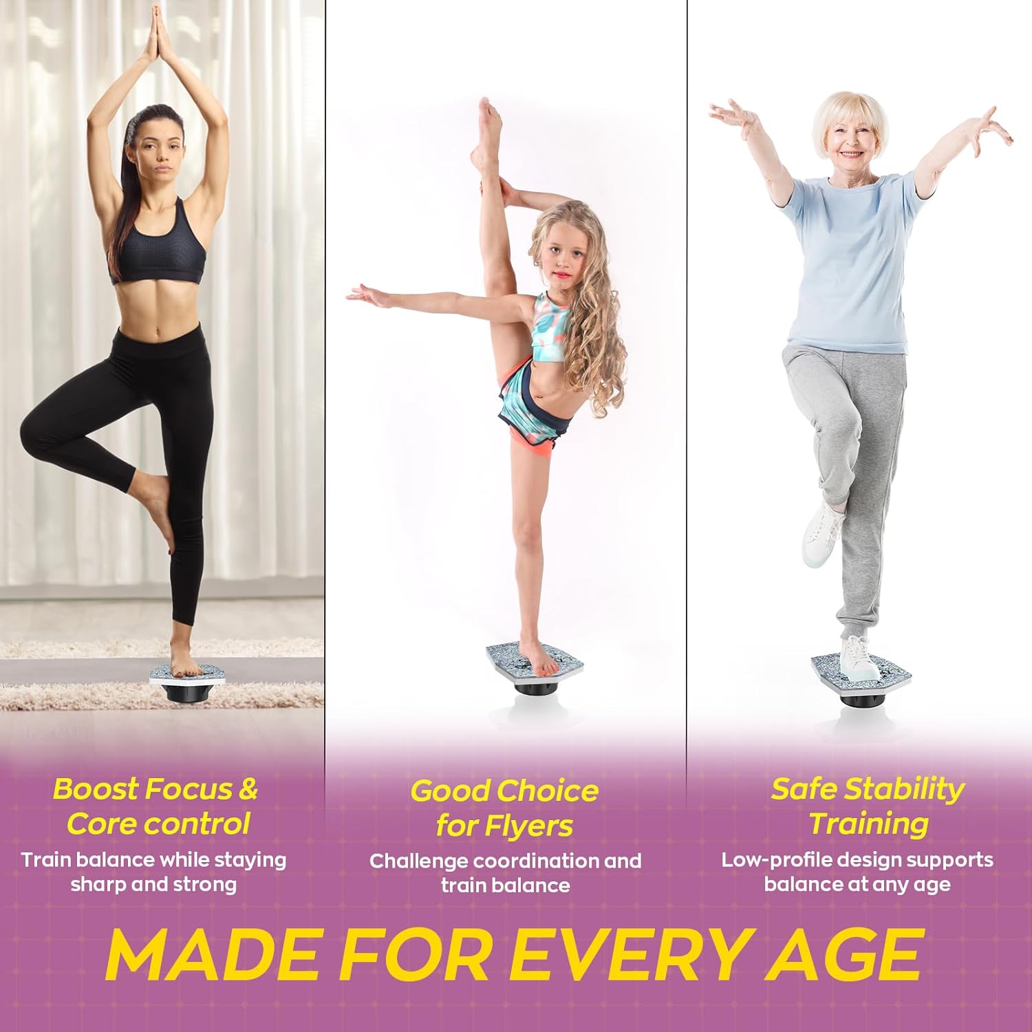 Flyer Cheer Stand - Cheerleading Balance Board for Flyer, Core Strength & Flexibility Training Board, Cheer Stand Practice Equipment for Stunts Training, Gymnastics Balance Trainer