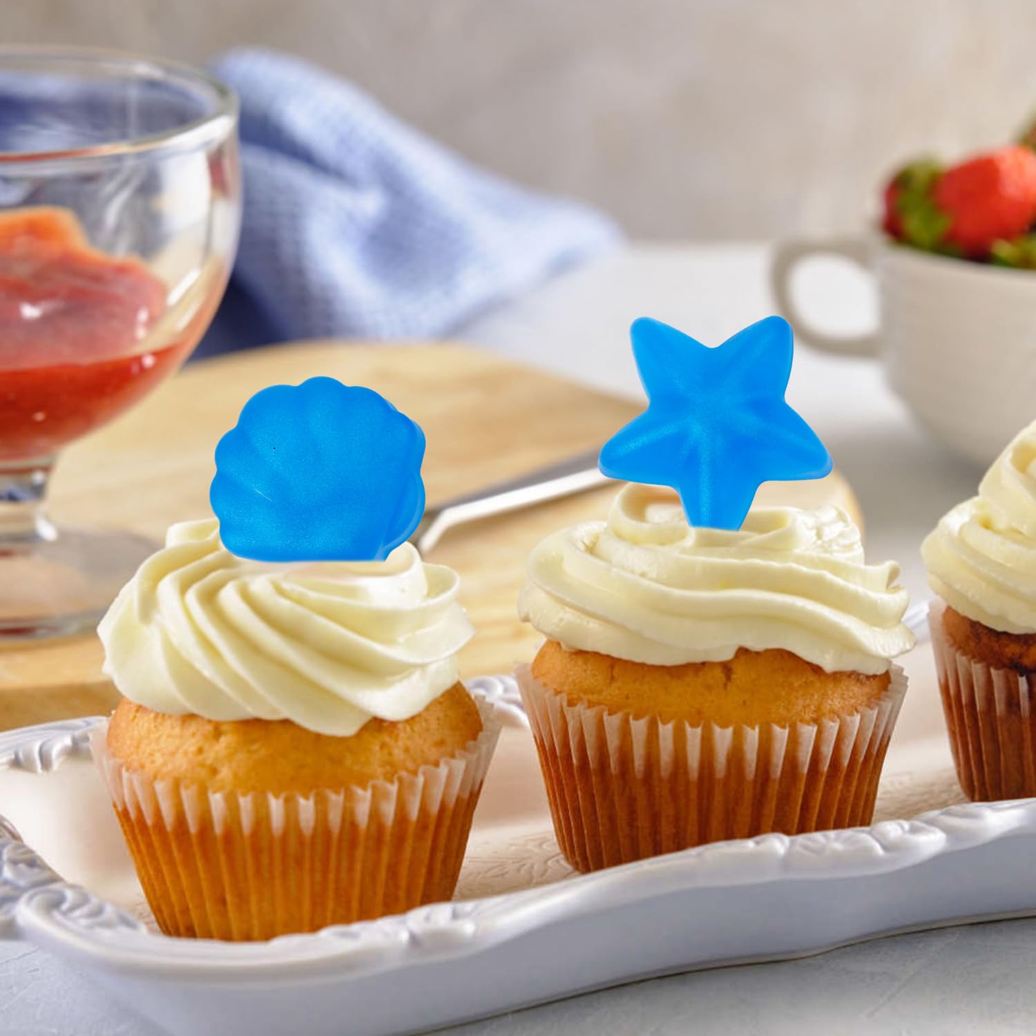 Lot 3 Moules Silicone Thème Marin - Coquillage, étoile Mer, Corail