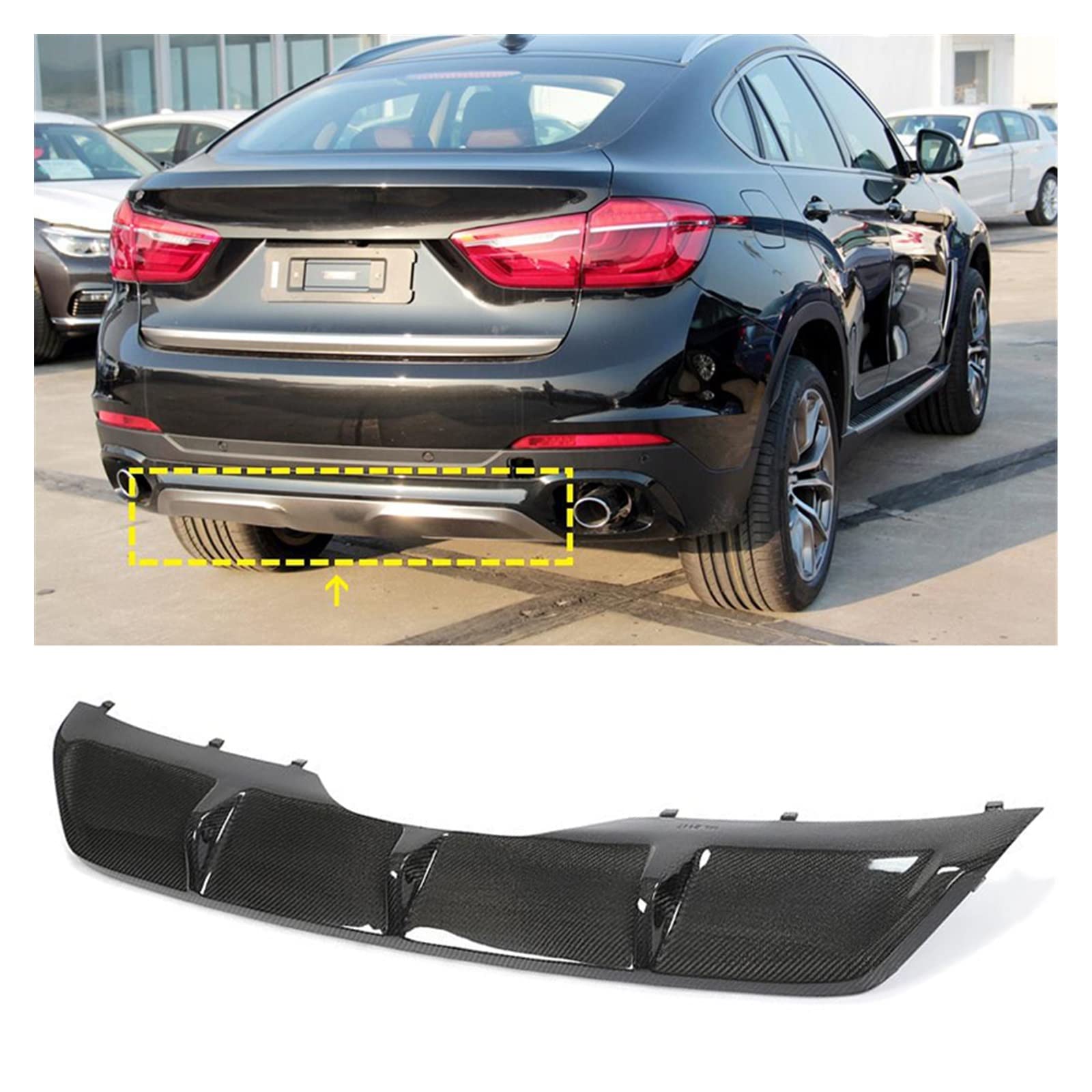 Aileron Répartiteur Pare-chocs Arrière Pour BMW X6 G06 (2019-2023) - ABS Noir - Améliore Le Style Et Protège Des Rayures