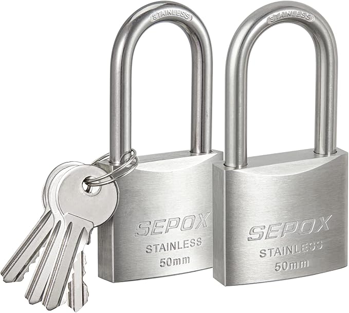 SEPOX Keyed Alike Outdoor Padlocks with Stainless Steel Long Shackle