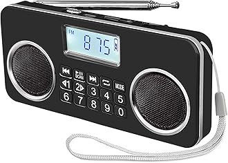 YF33 Portable FM Radio with Bluetooth, MP3 Player, TF/USB Playback & 10 Presets – Rechargeable Battery, 5W Stereo Sound for Home, Travel, and Outdoor Use(Black)