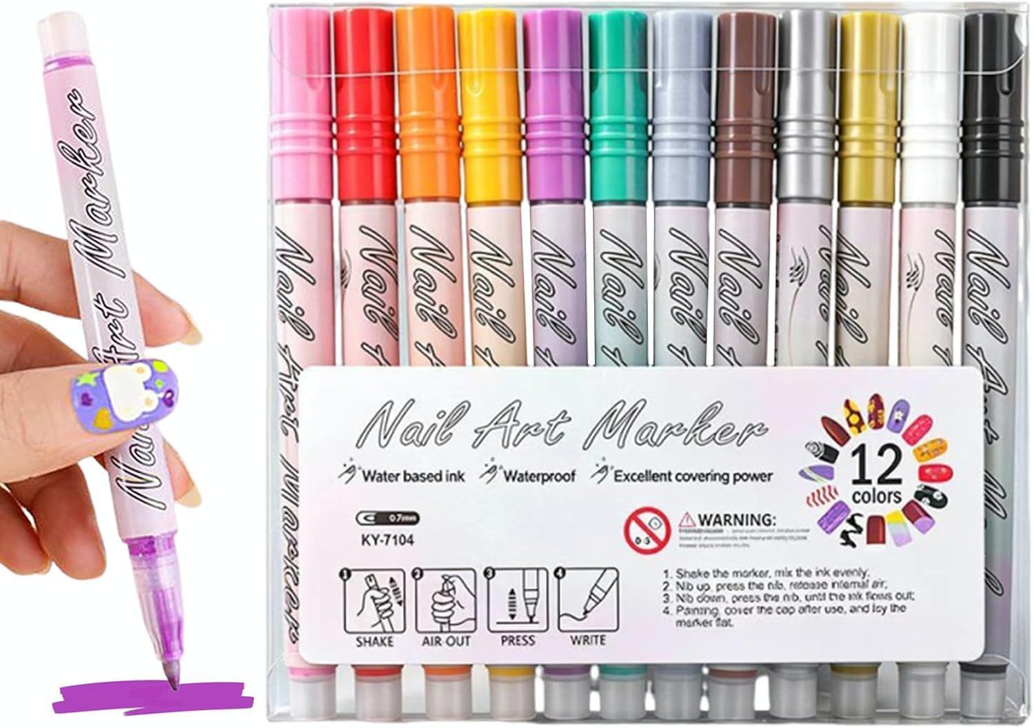 Nail Art Maker Pen Set for Women & Girls | DIY Nail Design Painting Pen Tool Kit | Dotting, Drawing & Detailing Nail Art Tools | Salon Style Nail Decoration at Home F1-image-2