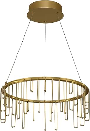 Golden Lighting Lucerna 18" LED Chandelier in Stainless Steel Gold