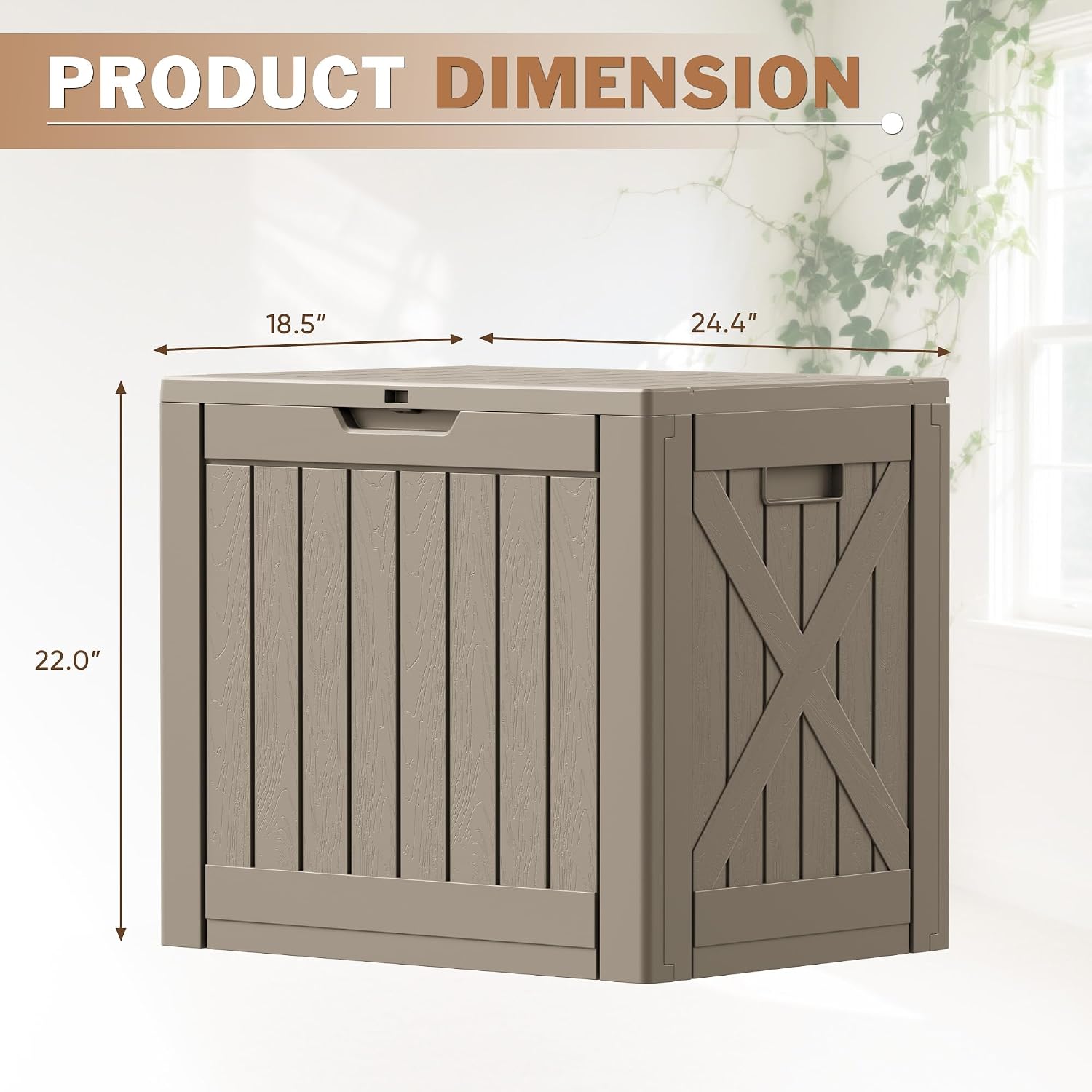 Patiowell 43 Gallon Resin Deck Box, Outdoor Storage Box for Patio Furniture, Deliveries, Pool Supplies,Waterproof and Lockable (Brown)