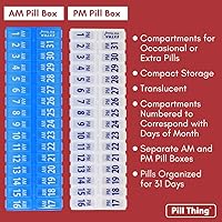 Vista 3 de Twice-a-Day Monthly Pill Box Planner Set - AM & PM Medication Organizer for 31 Days! Set Contains 2 Organizers for One Month.