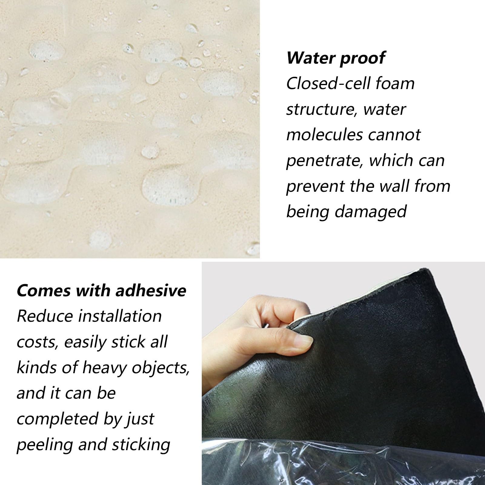 Paneles de espuma anticolisión para paredes de gimnasio, acolchado de tratamiento acústico autoadhesivo para estudios de grabación, paneles de pared insonorizados (2 cm de grosor)