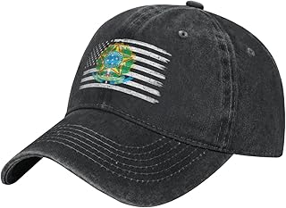 US and Coat of Arms of Brazil Baseball Cap for Men Women Adjustable Cotton Dad Golf Hat