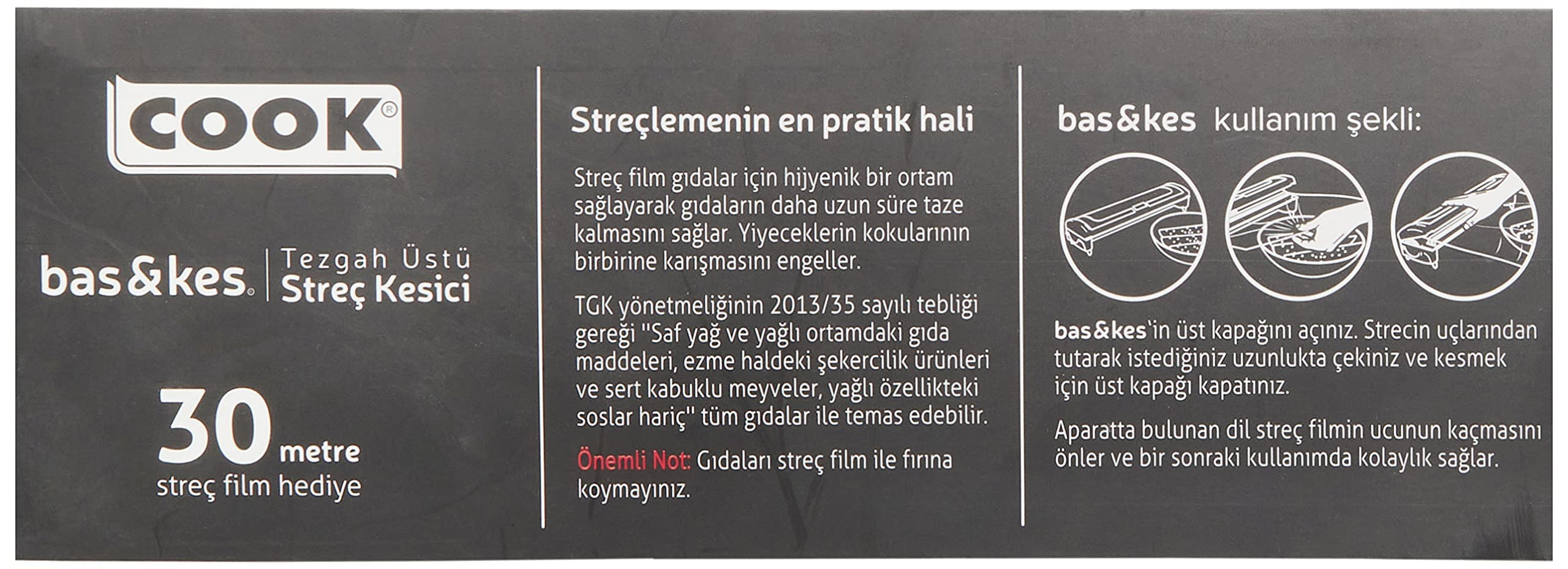 Cook Bas-Kes Streç Film 30x30 m Mavi
