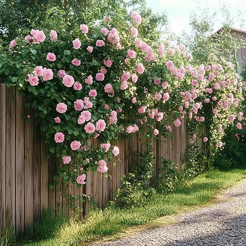Miniatura 5 de Más de 100 rosas rosadas trepadoras, reliquia de jardín al aire libre, vid para el hogar, paisaje, rosa, arbusto, vid trepadora, mariposa fragante
