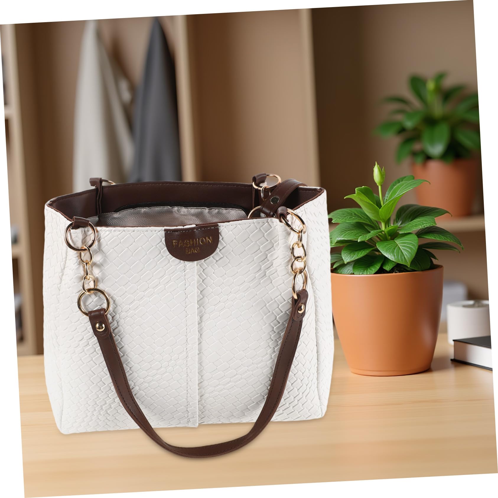 Healvian Bolsos de Moda de Cuero de Pu Patrón Bolso de Hombro Asa Superior para Mujeres Mano para Verano y Viajes para Playa