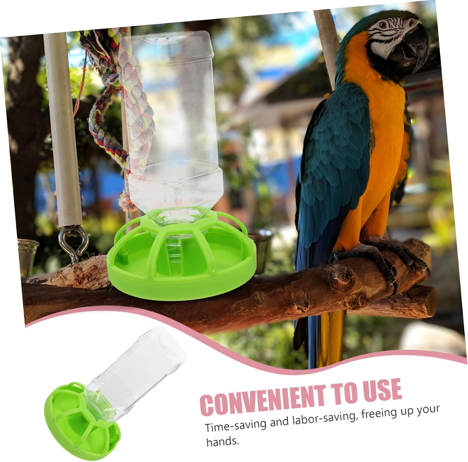 Bird Cage Food Bowl Automatic Feeding Container for Parrot Birds image 3