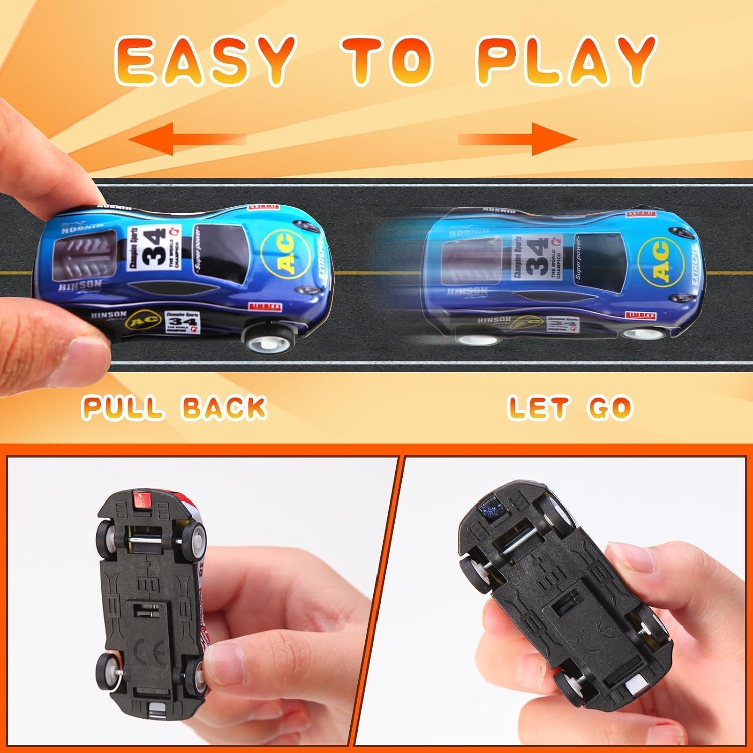 30 Pack Pull Back Cars for Kids, Mini Cars Toy Bulk Party Favor Race Cars Toys, Bulk Small Pull Back Car Toys for Treasure Box, Goodie Bag Stuffers, Pinata Fillers for Boys Girls Toddlers