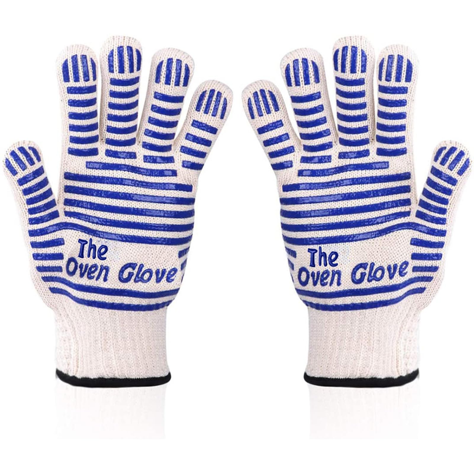 Oven Gloves Heat Resistant, 932°F Extreme Heat Resistant Gloves Silicone Oven Gloves With Fingers Non-Slip for Kitchen Pot Racks, Handling Hot Surfaces Cooking Baking And Fireplace Grilling