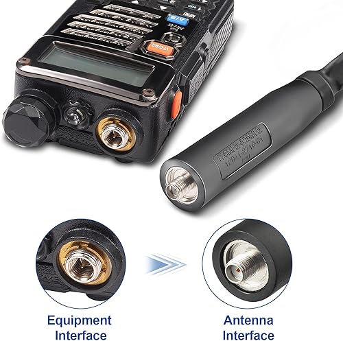 Miniatura 4 de Bingfu Antena de radio de doble banda VHF UHF 136-520MHz 42.5 pulgadas plegable CS táctica SMA hembra jamón antena de radio para Kenwood Wouxun