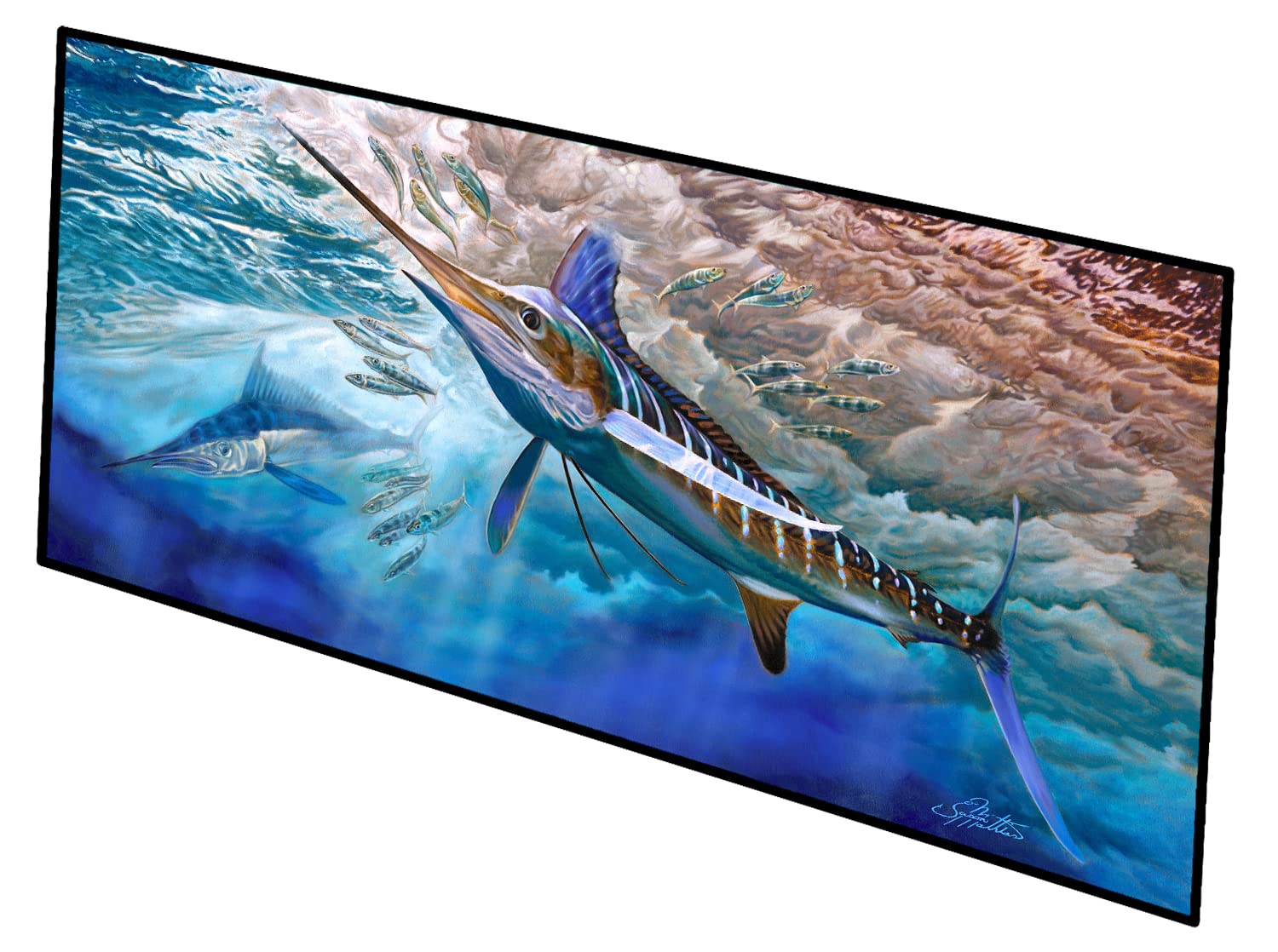 Caroline's Treasures Tapis de Couloir d'intérieur ou d'extérieur Motif Lapin Bleu Marlin 28 x 58 cm