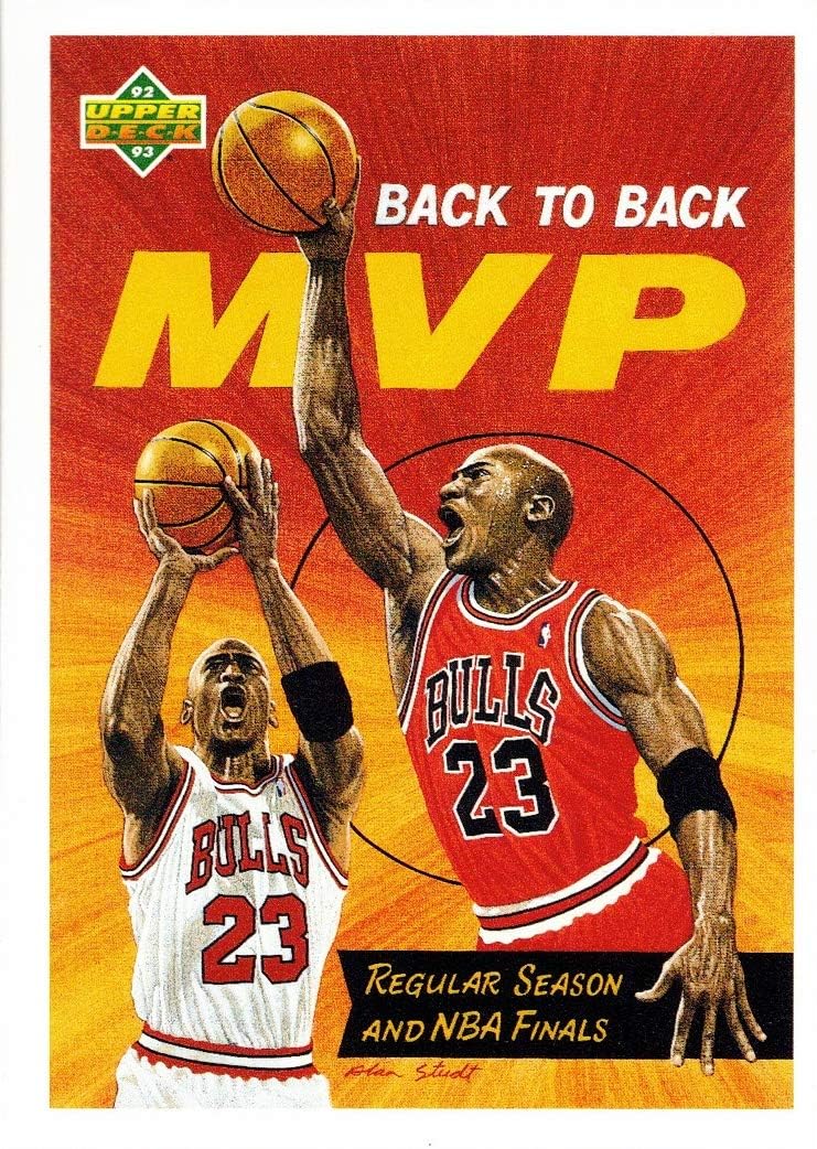 1992-93 Upper Deck #67 Michael Jordan Basketball Card - Back to Back MVP Awards Thumbnail