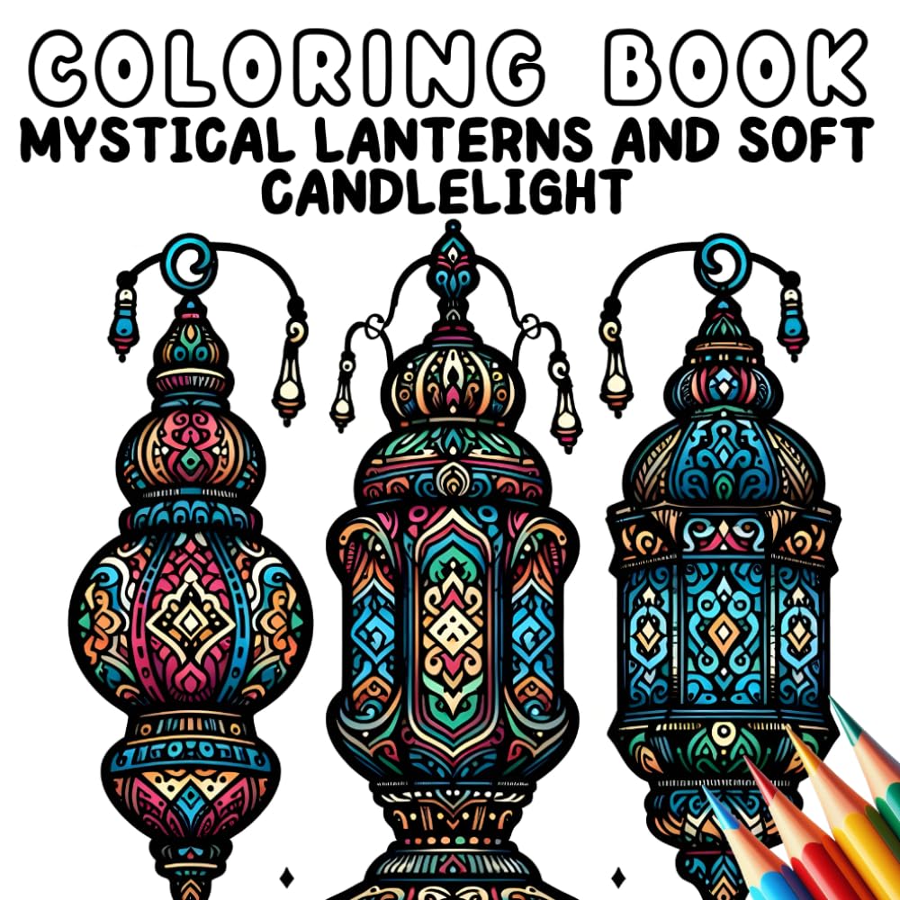 Coloring Book - Anti Stress - Mystical Lanterns and Soft Candlelight