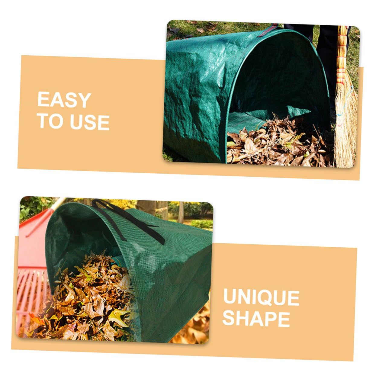 BESTonZON Sacco per Rifiuti da Giardino Sacco per Raccolta delle Foglie ad Alta Capacità Contenitore per Rifiuti da Giardino Facile da Usare per Campeggio e Giardinaggio