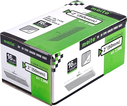 Vista 27 de meite Clavos de acabado en ángulo de calibre 16 de 2-1/2 pulgadas, clavos de acabado galvanizado de 20 grados para pistolas eléctricas o neumáticas