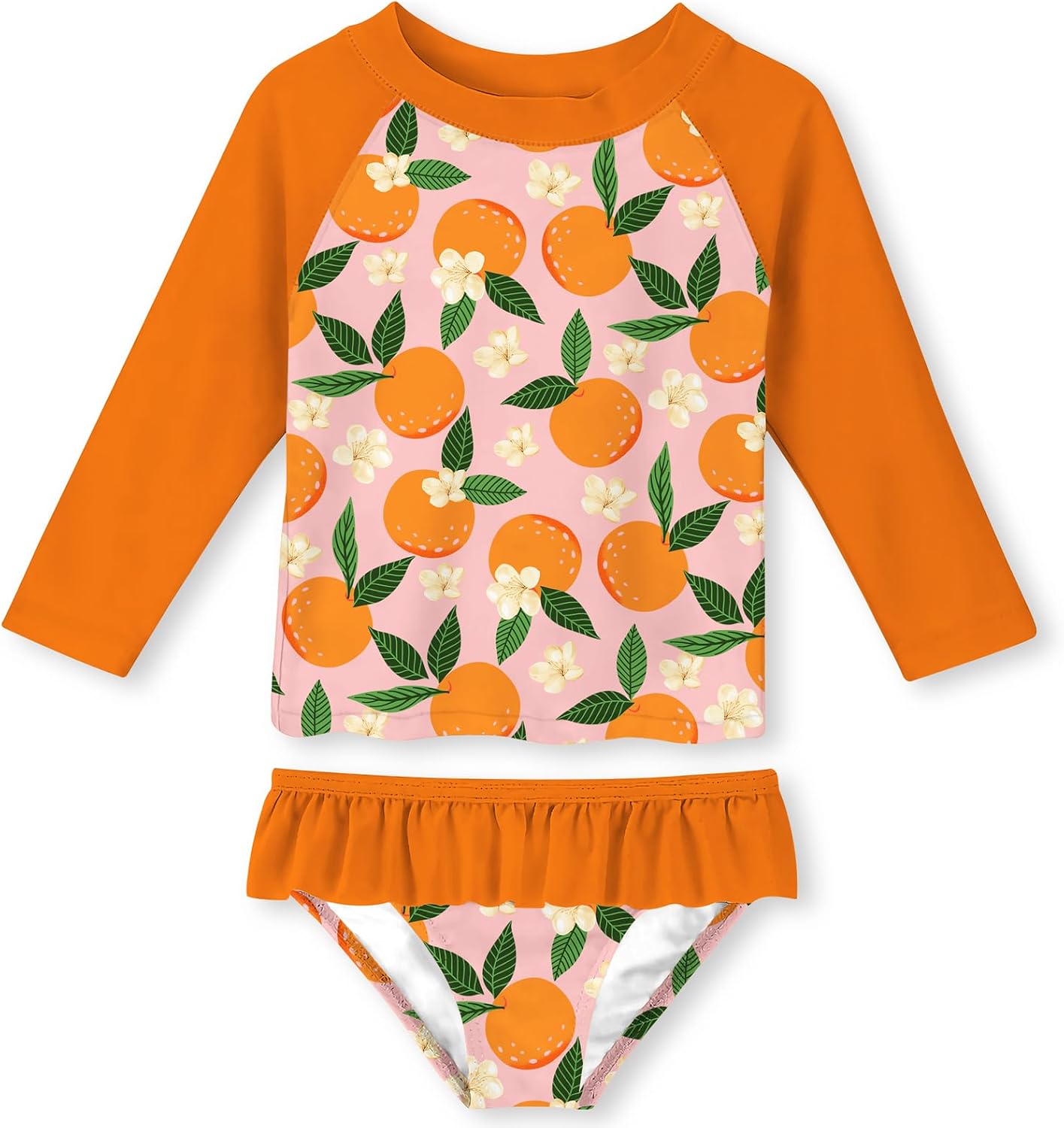 UNIFACO Toddler Girls Swimsuit Rashguard Set Summer Beach Breathable Tankini with UPF 50+ Sun Protection 2-8T