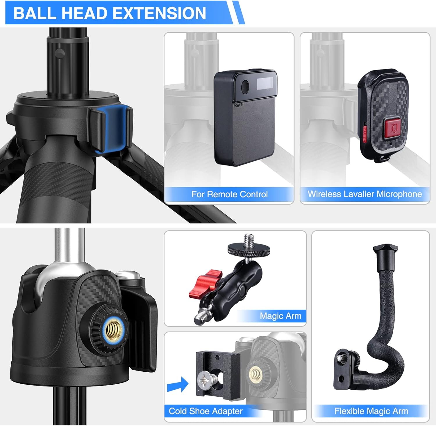 CAMOLO Mini Camera Tripod Extendable Small Selfie Stick Phone Tripod Stand with 360°Rotation Ball Head Phone Tripod Mount 2 Cold Shoe for iPhone/Smartphone/Camera/Gopro/Monitor for Vlog Selfie Video : Electronics