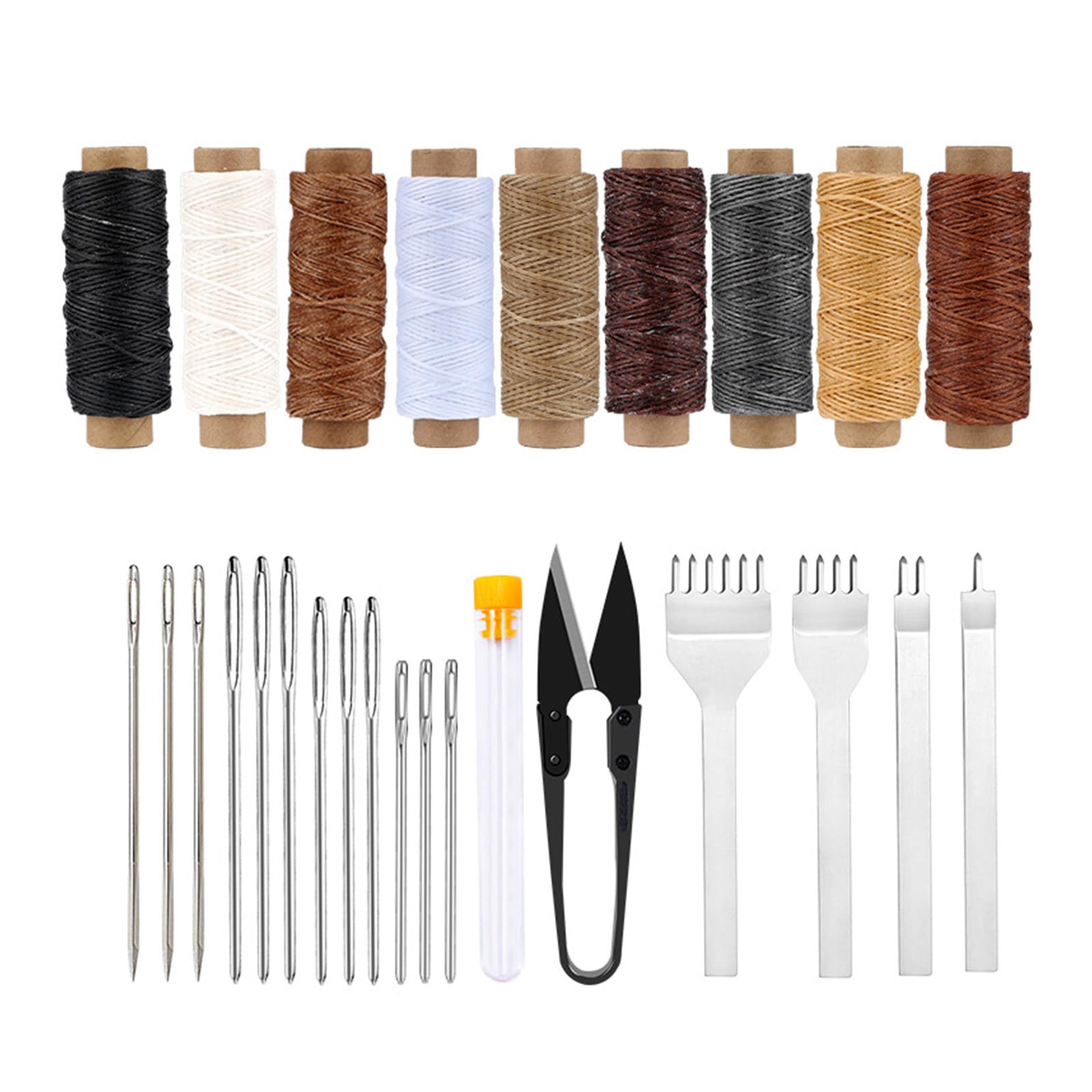 Outil couture en cuir kit aiguille et fil ciré pour maroquinerie