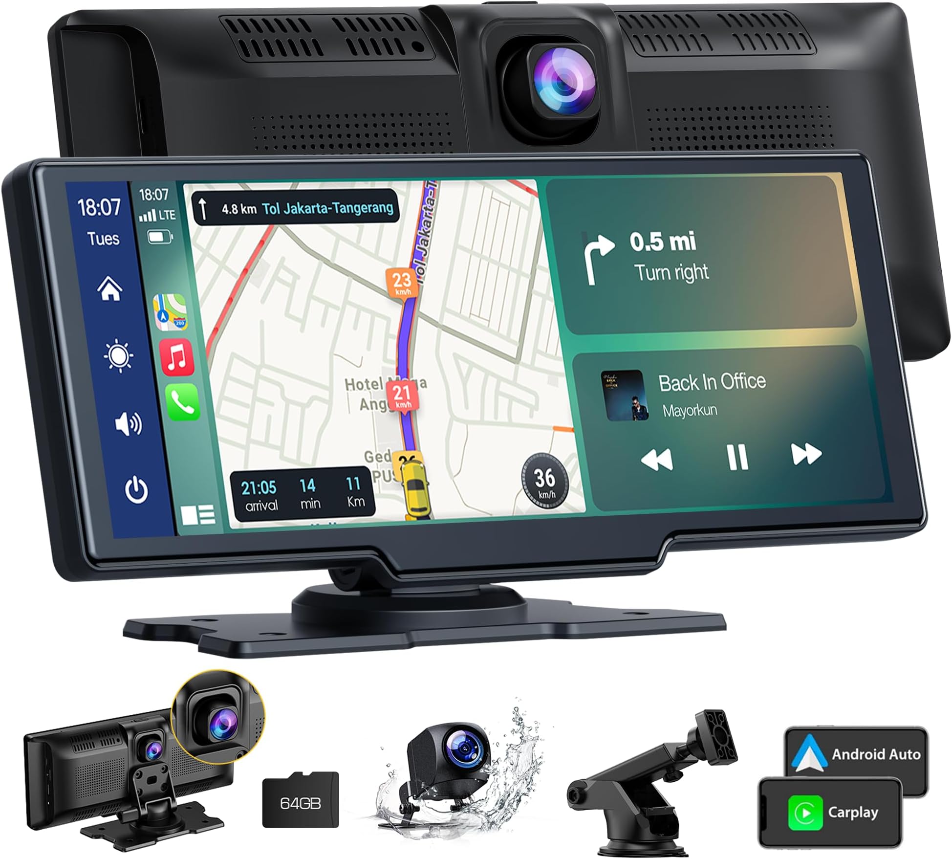 Volam 9 Apple Car Play Screen met 2.5K Dash Cam, 1080P Backup Camera, Apple Carplay Volam 9 Apple Car Play Screen met 2.5K Dash Cam, 1080P Backup Camera, Apple Carplay