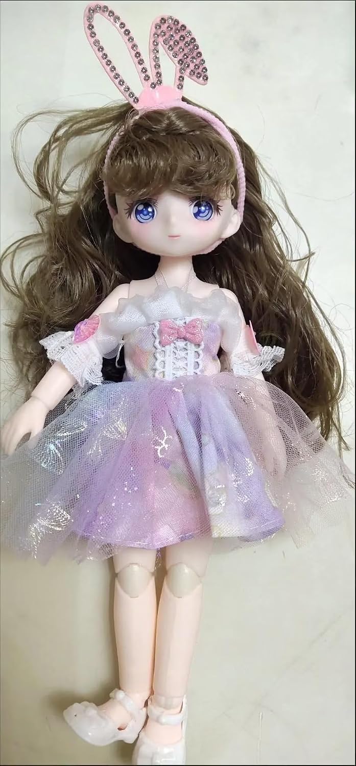 Anime BJD Doll 1/7 SD Dolls 9 Inch 18 Ball Jointed Doll DIY Toys with Clothes Outfit Shoes Non-Adjustable Hair Makeup,Best Gift for Girls Kids Children - Y image 3