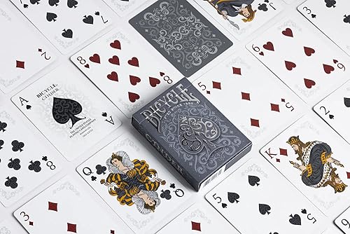 Miniatura 3 de Bicycle Cinder - Juego de cartas premium, lámina de humo plateado, 1 baraja