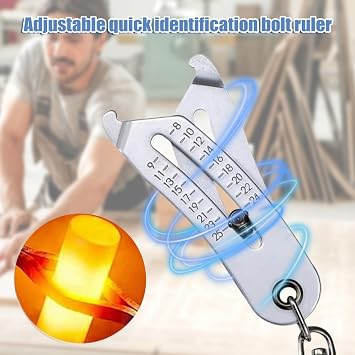 YOXIER Thread Checker,Portable Precise Thread Size Checker Keychain,Upgrade Nut and Bolt Thread Checker Inch & Metric,Quick Hand Measuring Tool Nuts and Screws Thread Checker for Fast and Precise MEA