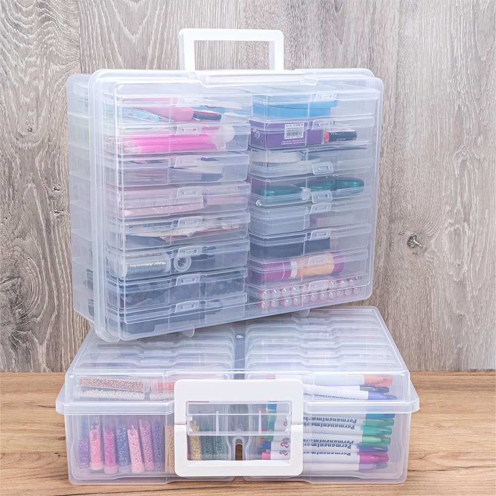 ordnungs und aufbewahrungs set top craft Ideen mit Herz Hochwertiger Koffer mit Griff 16 herausnehmbaren Sortierboxen | Foto-Aufbewahrung | Ordnungs-Box für Saatgut, Kleinteile, Karten, Aufkleber, Schrauben Gewicht:6 x 800 g SAFE Schatztruhe Hochzeit Motiv schnullidudi