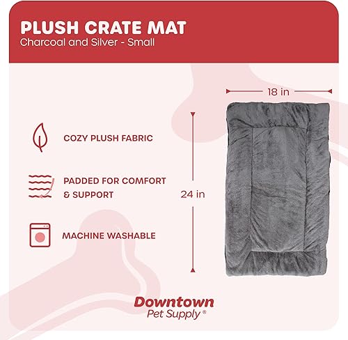 Miniatura 2 de Downtown Pet Supply - Alfombrilla de comodidad para jaulas de perreras, almohadilla para siestas (azul, rojo, granate, verde, bronceado, avena,