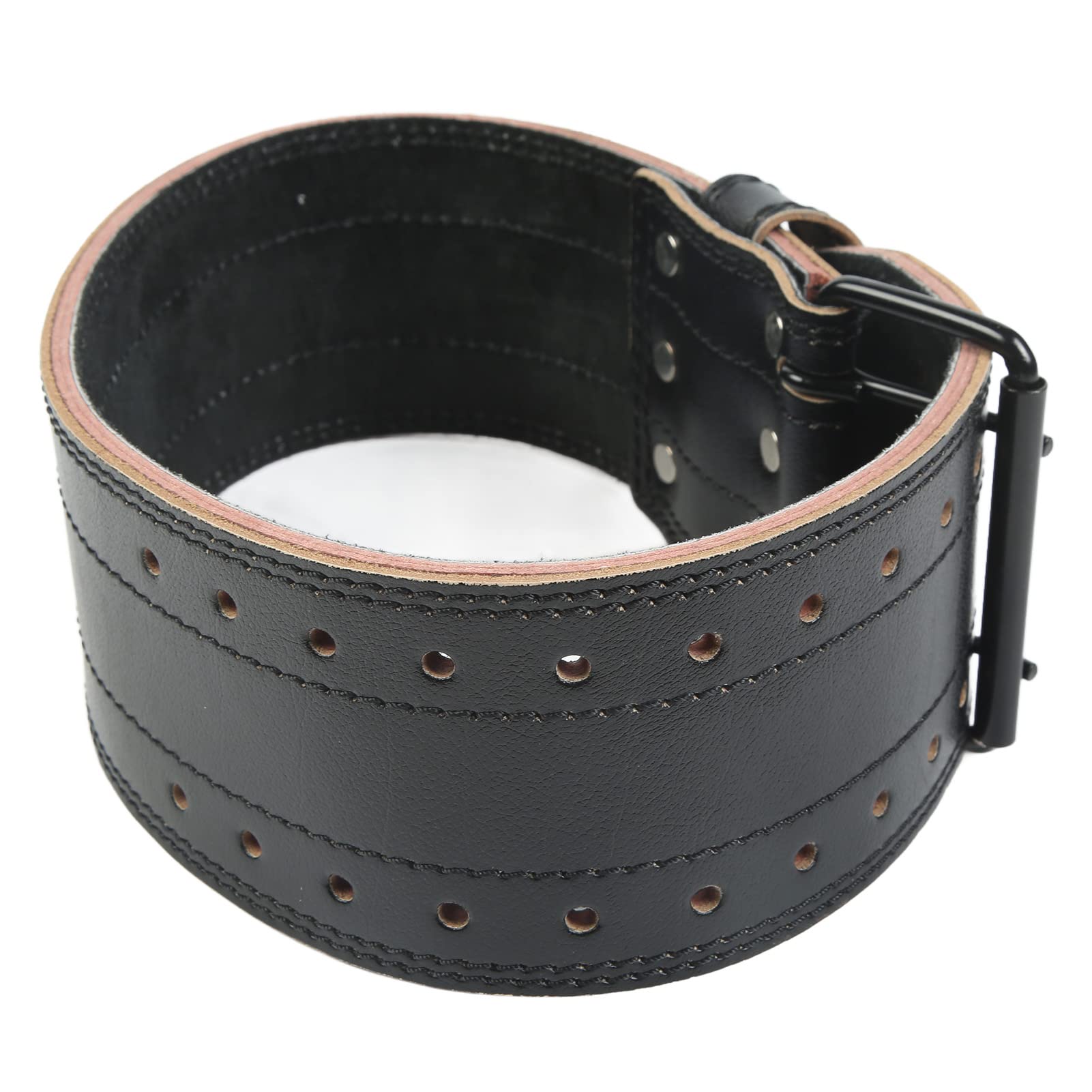 Ceinture d'haltérophilie en cuir, soutien lombaire pour l'entraînement de powerlifting avec boucle en acier, ceinture de musculation ajustable pour les squats, les soulevés de terr