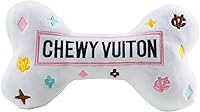 Vista 39 de Haute Diggity Dog Black Checker Chewy Vuiton Bone, Juguetes de Peluche de Diseñador para Perros con Chirriador Interactivo, Estimulante