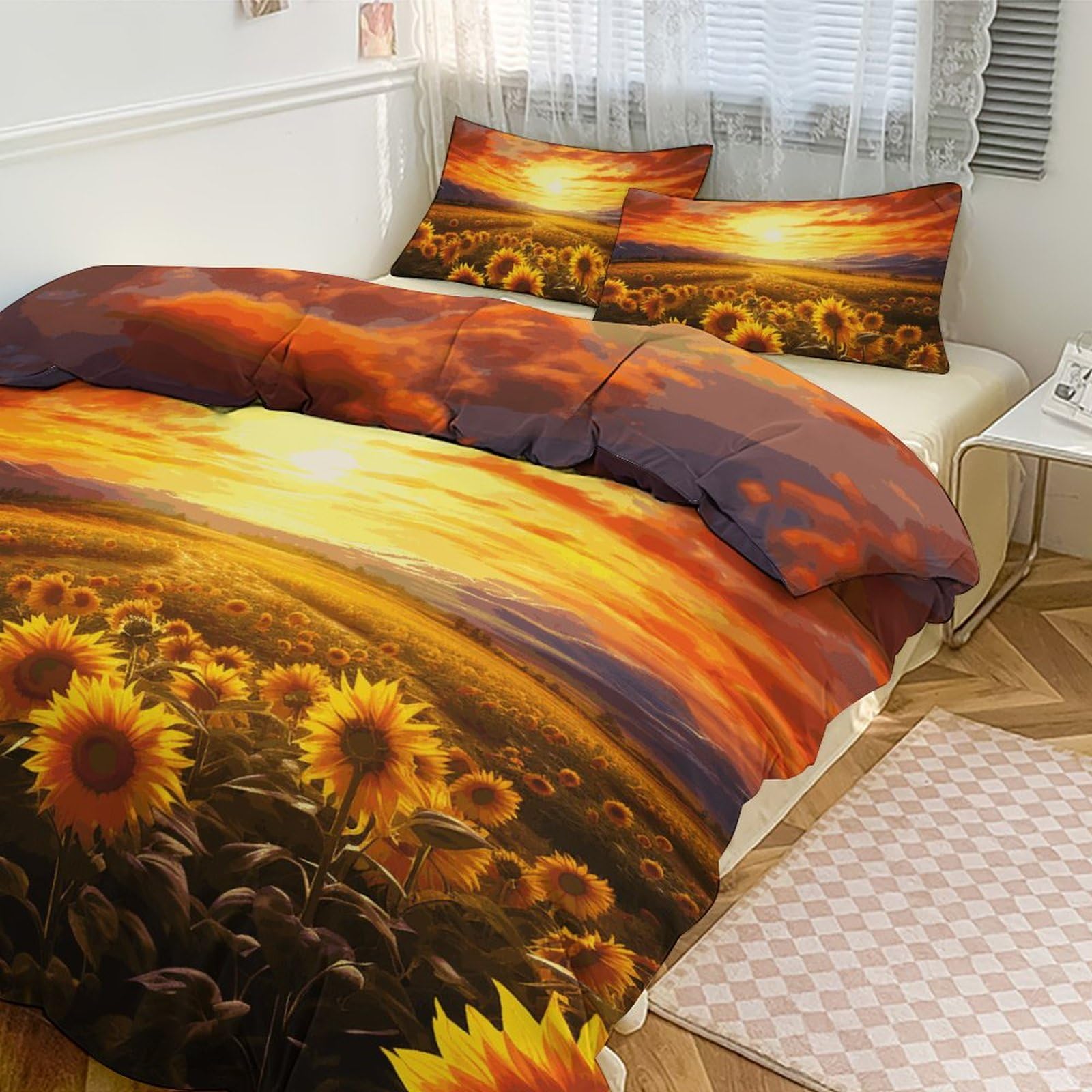 Parure de lit 3 pièces épaisse au design artistique raffiné