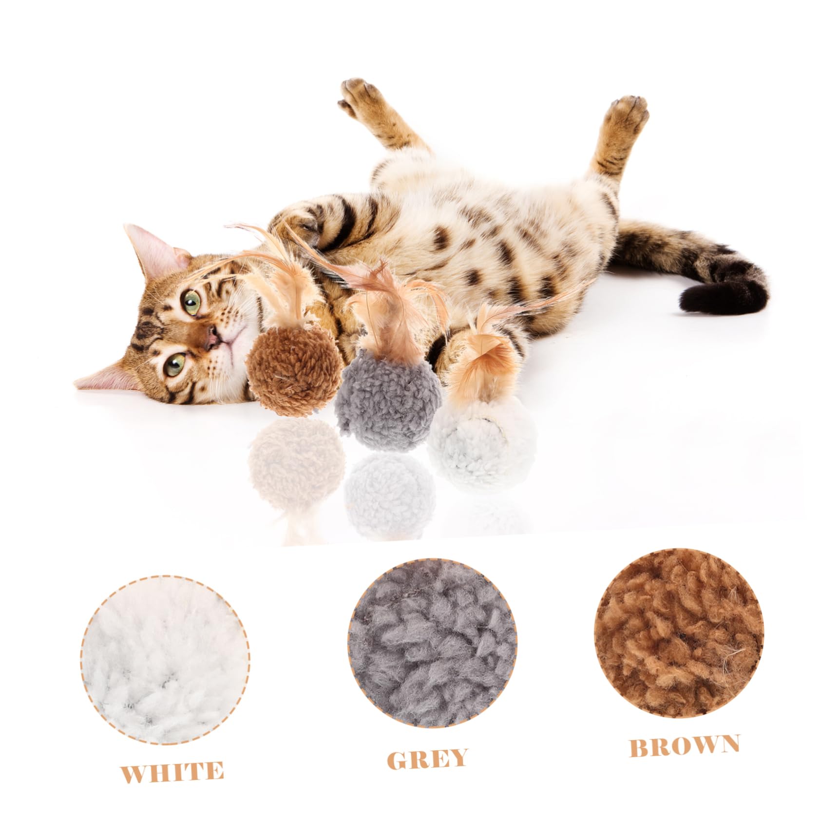 Yardwe Lot De 3 Accessoires pour Chaton Jouet Compact pour Chat Petit Jouet en Peluche Doux Et Amusant Jouet Interactif pour Chat 9 Pièces X 3