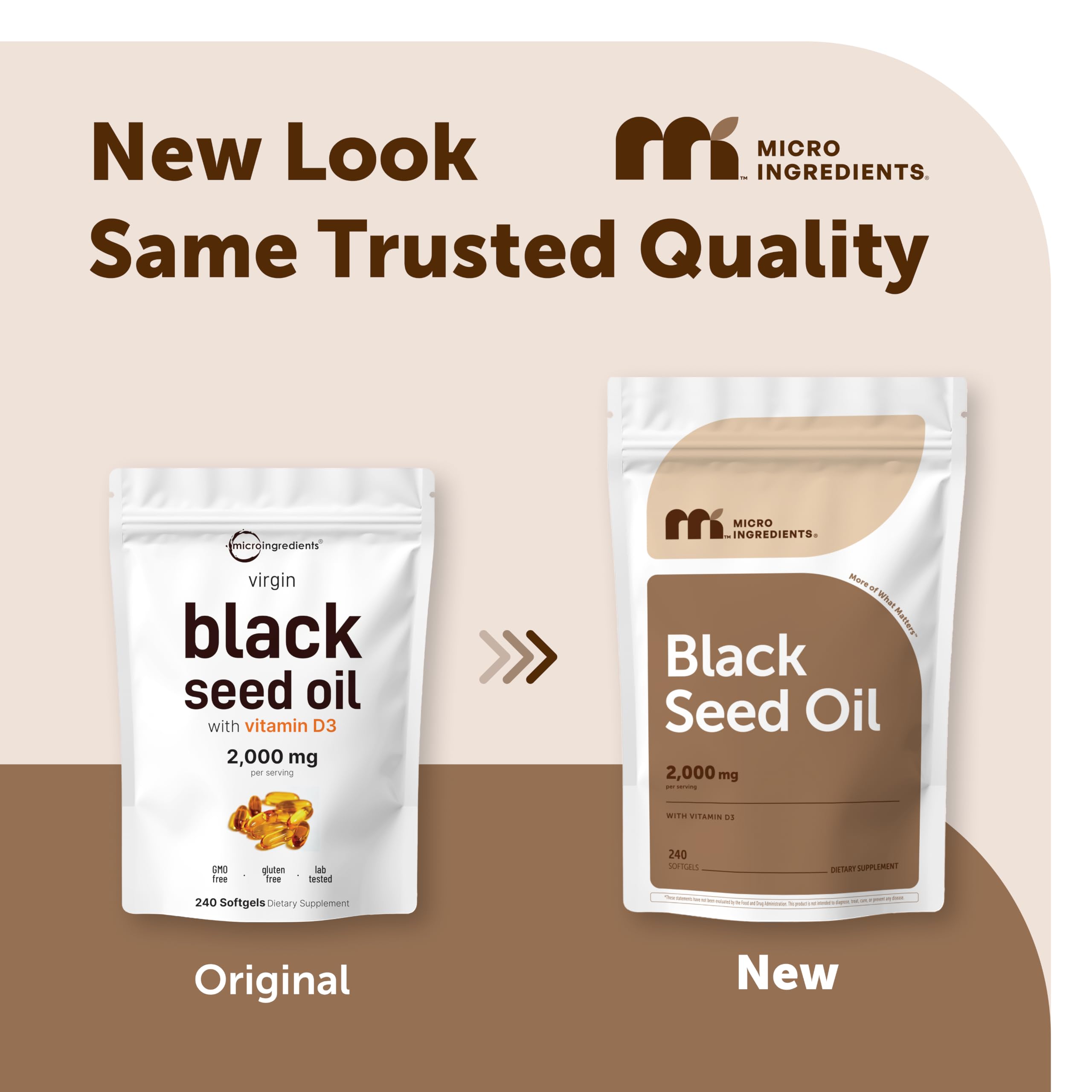 Micro Ingredients Black Seed Oil with Vitamin D3 1000 IU, 240 Softgels | 2,000 mg Black Seed Oil Per Serving | Nigella Sativa Oil | 2-in-1 Unrefined Seed Oil Formula | Non-GMO, cGMP Manufactured — Amazon image 2