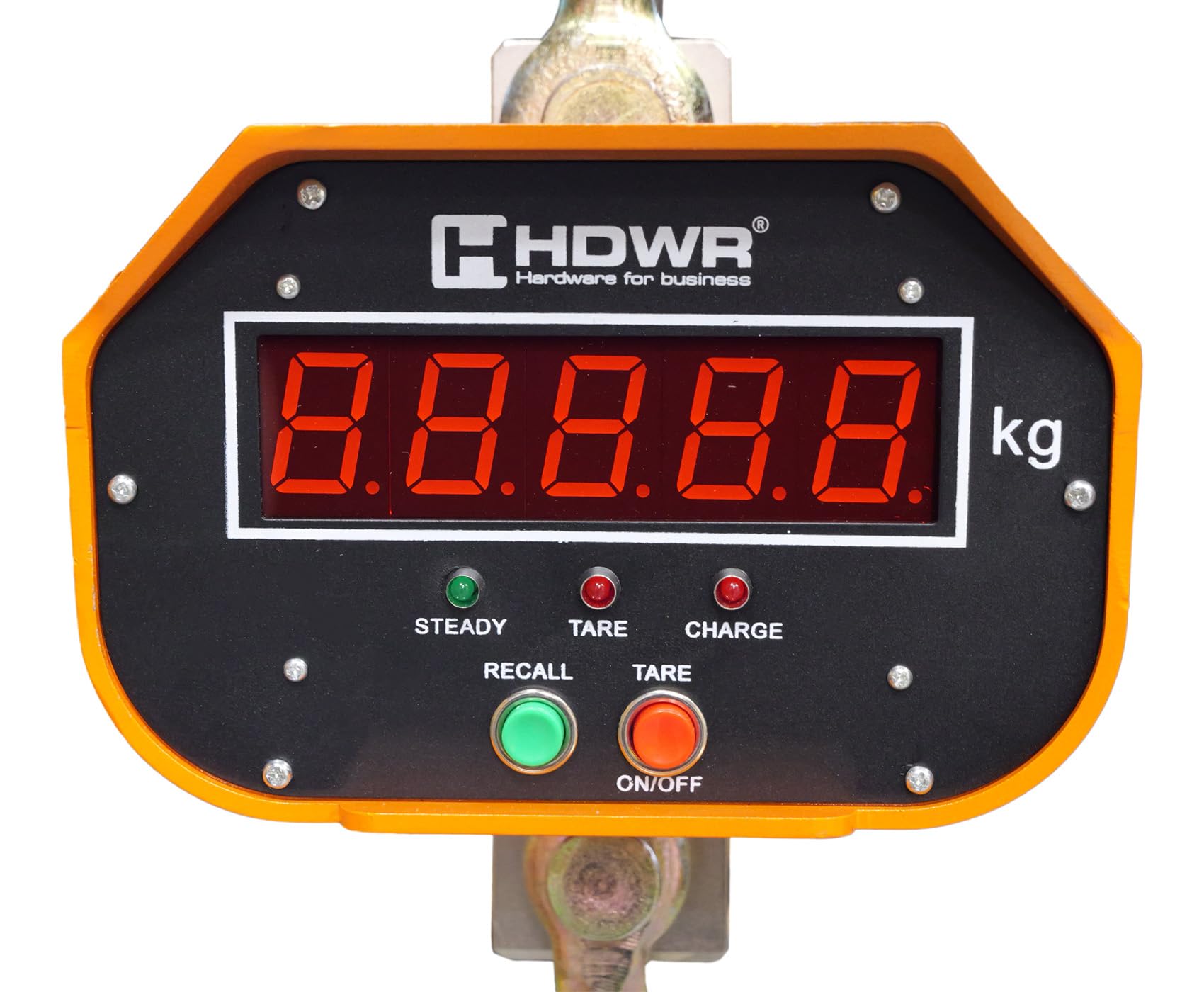 HDWR wagPRO-H10T waga przemysłowa, waga hakowa 10 t, pilot zdalnego sterowania, profesjonalny, pięciocyfrowy wyświetlacz, wagentara, konwersja jednostek, dokładność pomiaru +/- 5000 g