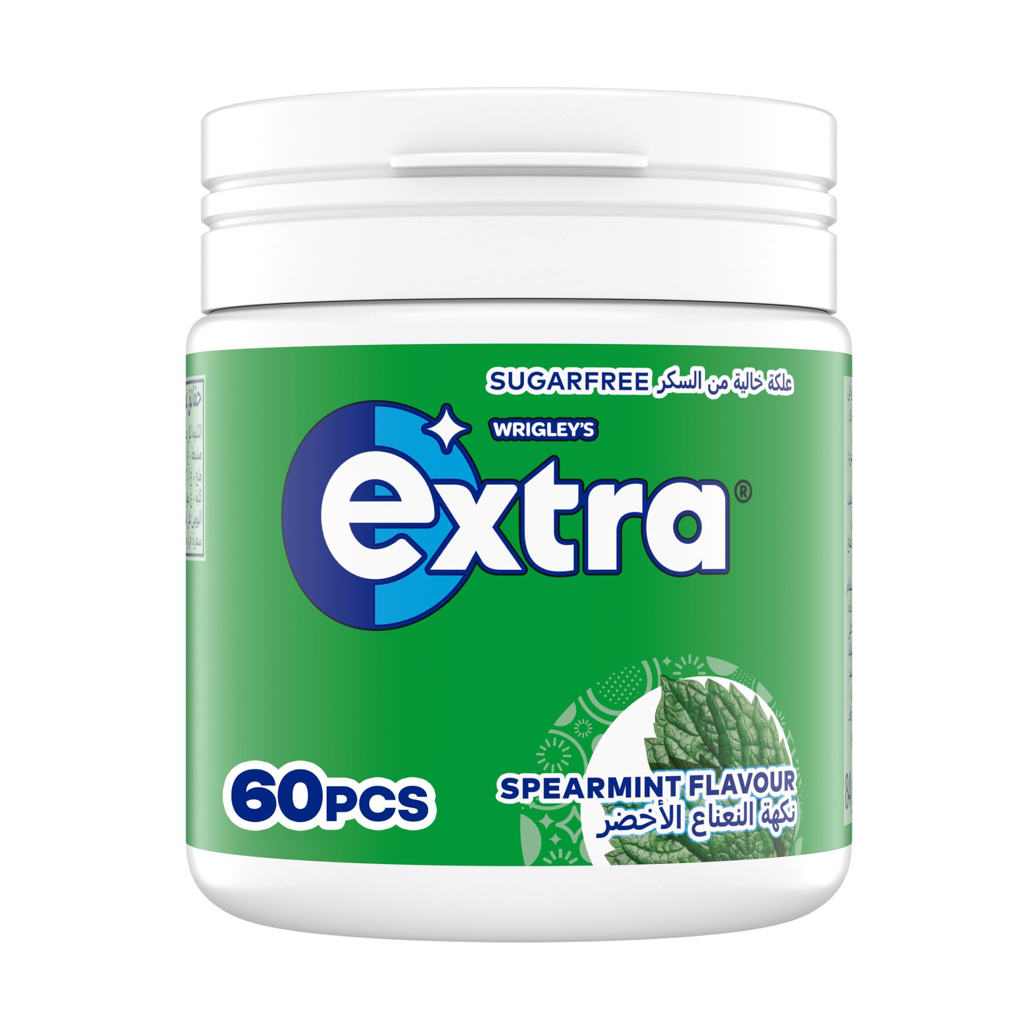 Extra Fresh Gum Green Mint Flavor, Sugar Free, 60 Count, Enjoy Refreshing Wherever You Are, Get Ready For Every Opportunity