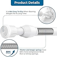 Vista 5 de AIZESI Spring Tension Curtain Rods Short Tension Rod (White,17" to 28"-2Pcs)