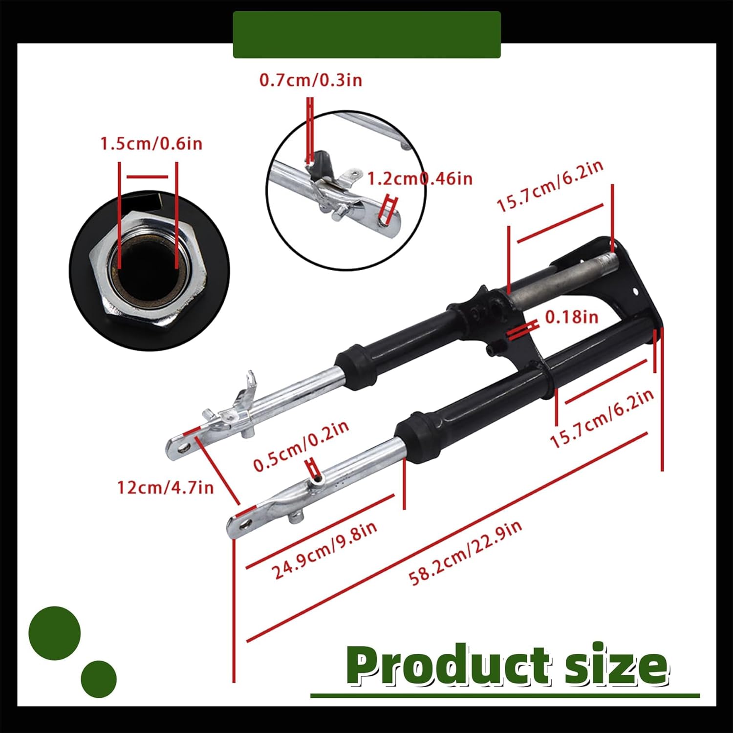 marddpair Black Front Forks Shock Suspension Replacement for CRF50F XR50 2004-2014
