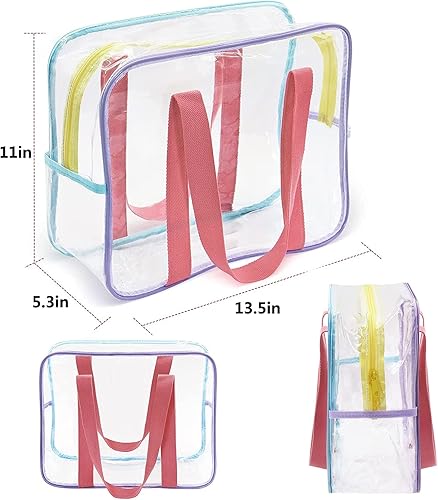 Miniatura 6 de SxoSyo Bolsas de maquillaje transparentes grandes bolsas de cosméticos bolsa de viaje para mujer, bolsa transparente de PVC con cremallera,