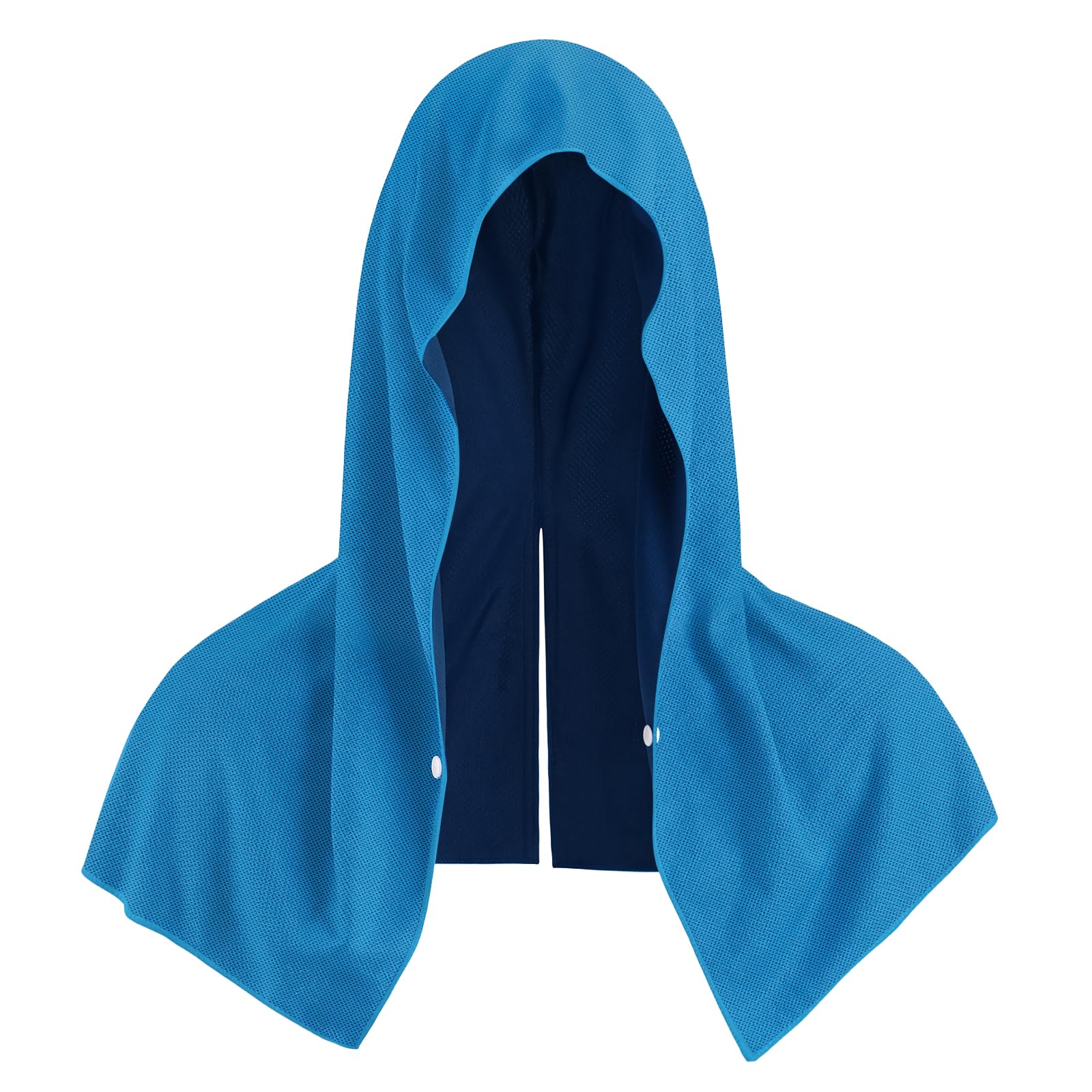 Fachoi Blue Cooling Towels, Microfiber Cooling Hoodie Towels For Neck And Face, Ice Cold Sports Sweat Towels Coolings Scarf Neck For Sports Gym Yoga Workout Running Camping F4-Msmj