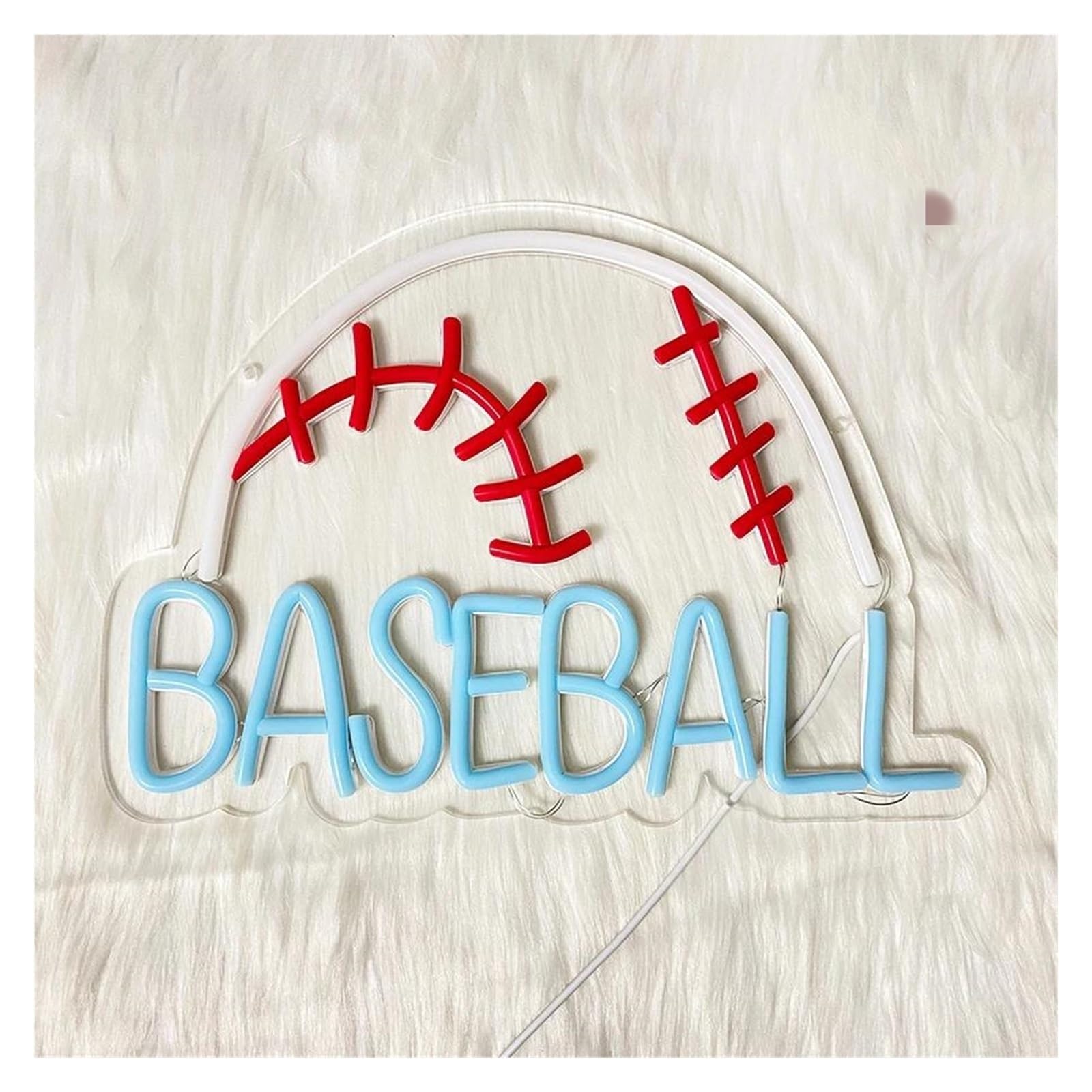 Luces de neón Letrero De Neón Baseball Con Luz Deportiva, Alimentación Por USB, Ideal Para Gimnasios, Negocios, Dormitorios, Decoración De Pared 33.5cmx25.4cm