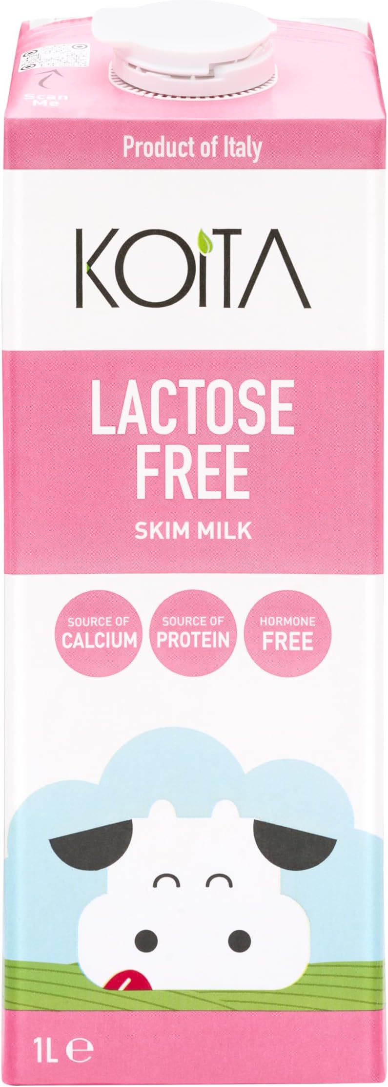 Lactose-Free Skim Milk (1L) - No Added Hormones, Easy to Digest, Vitamin Enriched, Made in Italy
