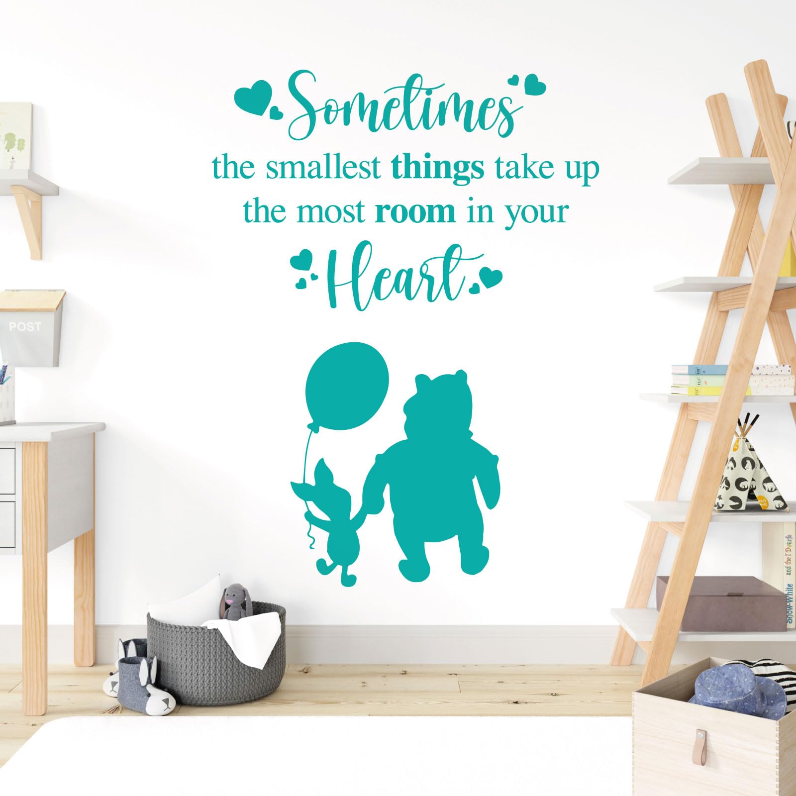 Sometimes the Smallest Things Take the Most Room in Your Heart - Movie Book Quote Wall Sticker [Large] [Turquoise]