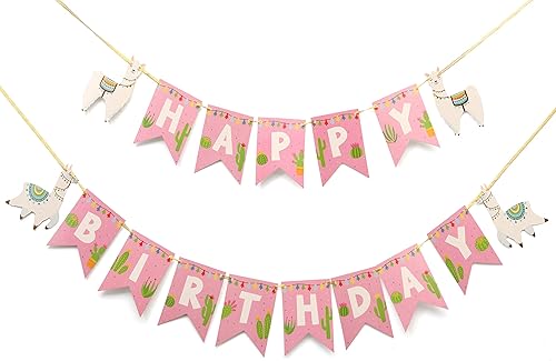 Miniatura 8 de Juego de 2 guirnaldas de decoración de cactus de llama para baby shower, fiesta mexicana, centros de mesa de fiesta, suministros de graduación,