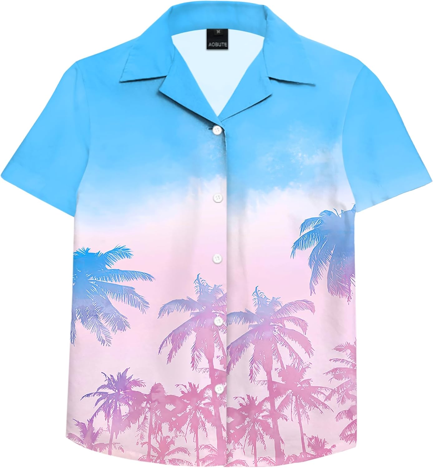 AOBUTE Unisex Kids Ugly Christmas Shirt Boys Funny Santa Hawaii Button Up Shirts 5-14 Years - Image 6