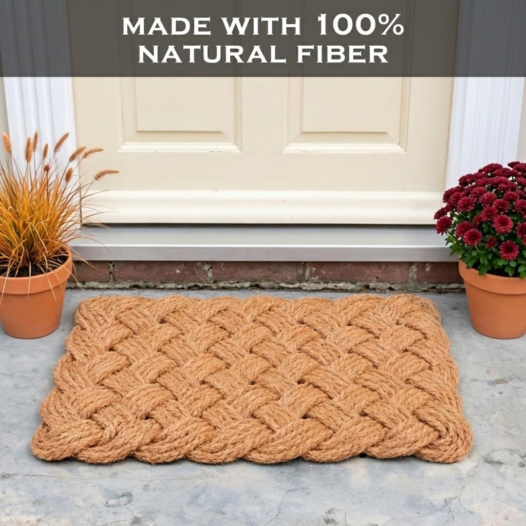 MAINEVENT Seil-Fußmatte, 76,2 x 43,2 cm, gewebte Matte für den Innen- und Außenbereich, Willkommensmatte